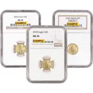 1/10 oz American Gold Eagle NGC70