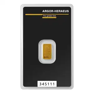 1 Gram Gold Bar Argor-heraeus
