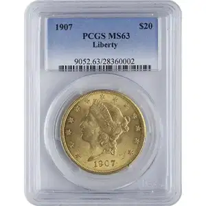$20 U.S. Gold Liberty PCGS63