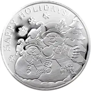 1 oz Silver Christmas Round Snowman
