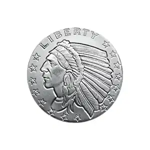 1/10 oz Silver Round Incuse Indian Design Golden State Mint
