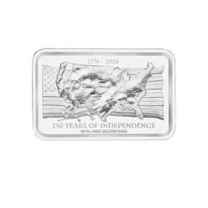 10 oz Silver Bar US Independence High Relief Australian Bullion Co