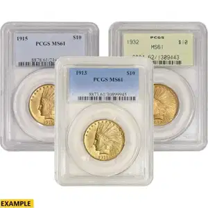 $10 U.S. Gold Indian Pcgs61