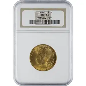 $10 U.S. Gold Indian NGC MS65
