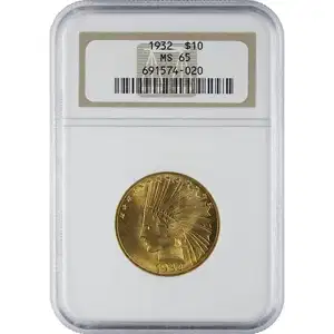 $10 U.S. Gold Indian PCGS MS65