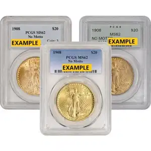$20 U.S. Gold Saint Pcgs62 No Motto