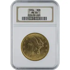 $20 U.S. Gold Liberty NGC65