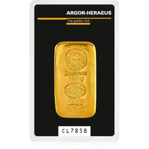 100 Gram Gold Cast Bar Argor-heraeus