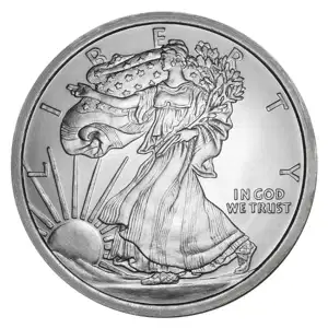 5 oz Silver Round Walking Liberty Design Golden State Mint