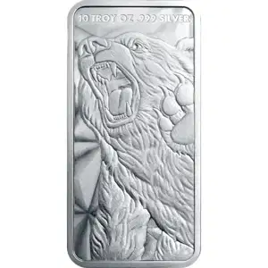10 oz Silver Bar Bull and Bear Golden State Mint
