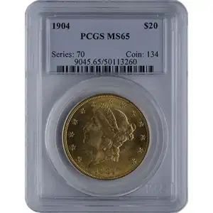 $20 U.S. Gold Liberty PCGS MS65
