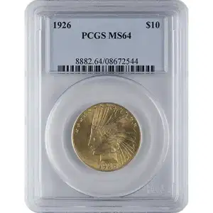 $10 U.S. Gold Indian PCGS64