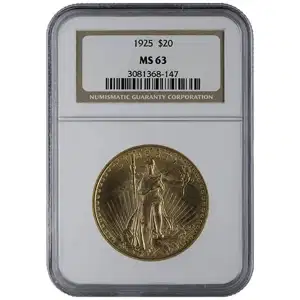 $20 U.S. Gold Saint NGC63