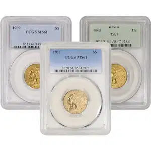 $5 U.S. Gold Indian Pcgs61