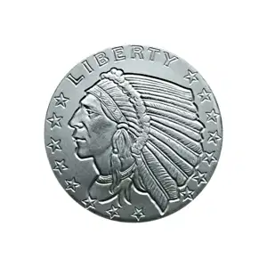 1/2 oz Silver Round Incuse Indian Design Golden State Mint