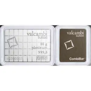 50 Gram Platinum CombiBar Valcambi