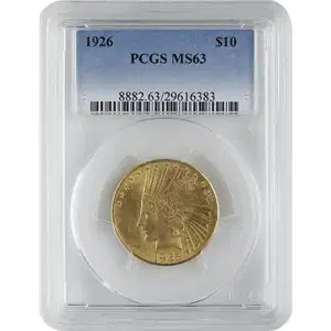 $10 U.S. Gold Indian PCGS63