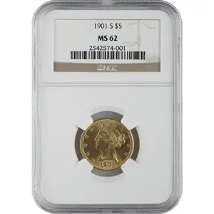 $5 U.S. Gold Liberty NGC MS62