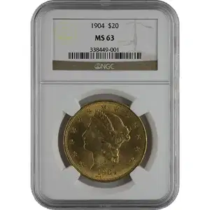 $20 U.S. Gold Liberty NGC63