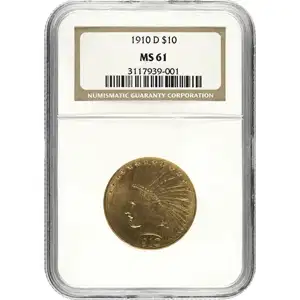 $10 U.S. Gold Indian NGC61