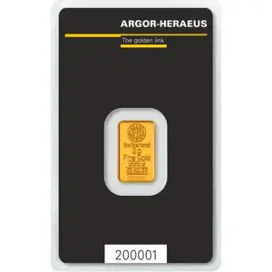 2 Gram Gold Bar Argor-Heraeus