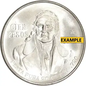 1977-1979 Mexican 100 Peso Silver