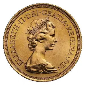 English Gold Sovereign Queen Elizabeth 1974 To 1984