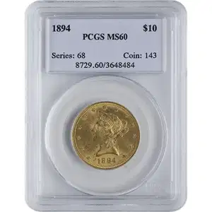 $10 U.S. Gold Liberty Pcgs60