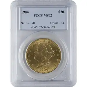 $20 U.S. Gold Liberty Pcgs62