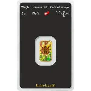 2 Gram Gold Bar Argor-Heraeus Kinebar