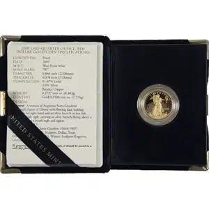 1/4 oz American Gold Eagle Proof with Original Box and Papers