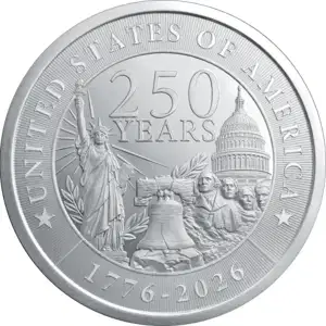 2 oz Silver Round 250TH Anniversary Golden State Mint