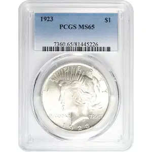 1921-1935 American Silver Peace Dollar PCGS MS65