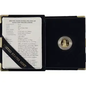 1/10 oz American Gold Eagle Proof with Original Box and Papers