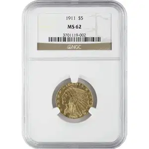 $5 U.S. Gold Indian NGC62