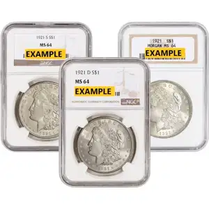 1921 American Silver Morgan Dollar NGC MS64