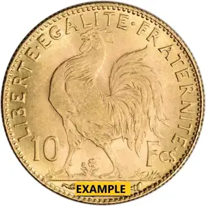 10 Franc French Gold Coin Rooster