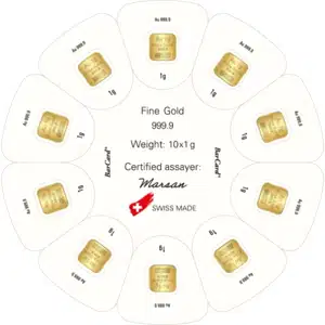 10 Gram Gold Bar Argor-heraeus Goldseed