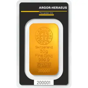 50 Gram Gold Bar Argor-heraeus