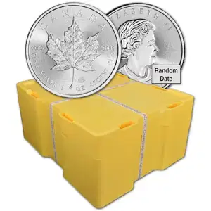 1 oz Canadian Silver Maple Leaf Mint Sealed Box of 500