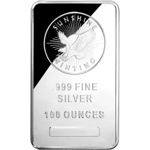 100 oz Silver Bar Sunshine