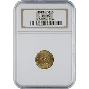 $2.5 U.S. Gold Liberty NGC MS63