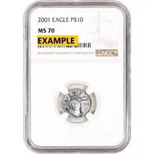 1/10 oz American Platinum Eagle NGC MS70