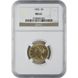 $5 Liberty U.S. Gold NGC MS60