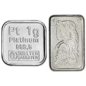 1 Gram Platinum Bar No Plastic