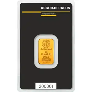 5 Gram Gold Bar Argor-heraeus