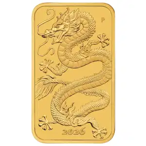 2026 1 oz Gold Perth Mint Dragon Rectangular Coin