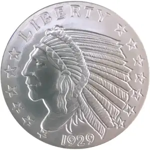 2 oz Silver Round Incuse Indian Design Golden State Mint