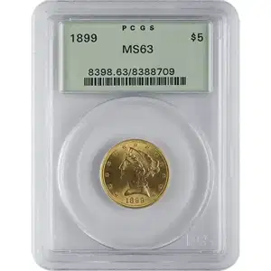 $5 U.S. Gold Liberty PCGS63
