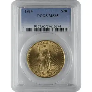 $20 U.S. Gold Saint PCGS65